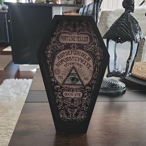 Mystic Fortune Teller Coffin Plaque - Black and White